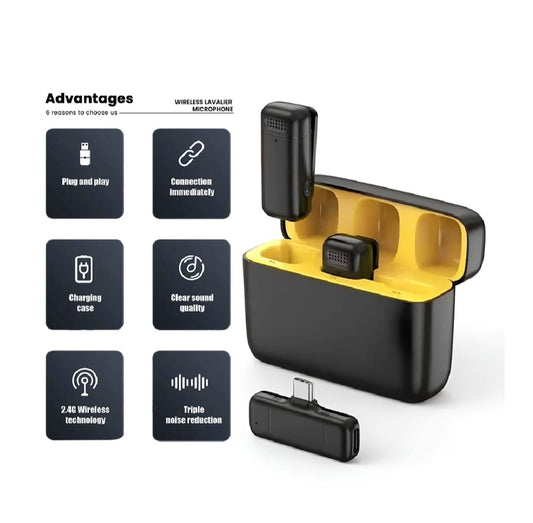 Wireless Microphone For Recording Type C Connector