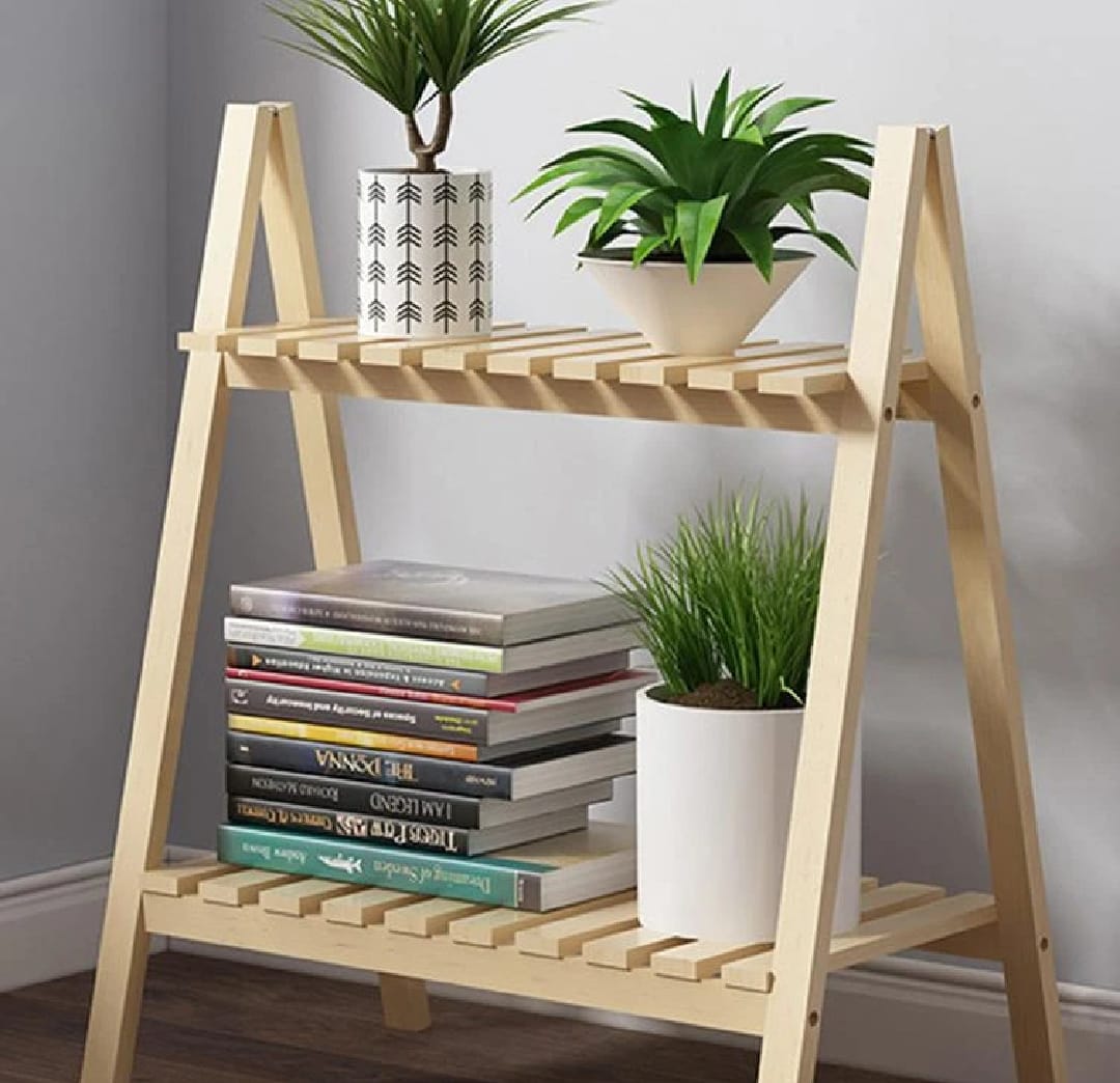 Wooden Plant Stand 2 Tier & 3 Tiers Foldable Flower Pot Display Shelf Rack Storage
