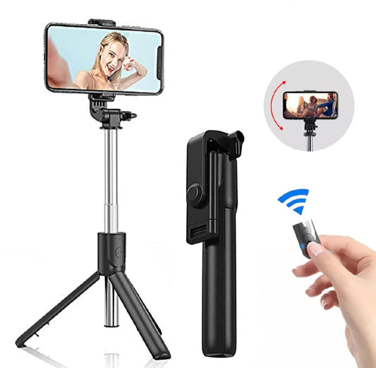 Selfie Stick With Wireless Bluetooth Foldable Mini Tripod Stand Mobile Holder With Fill Shutter Remote Control For IOS Android (Random Color)
