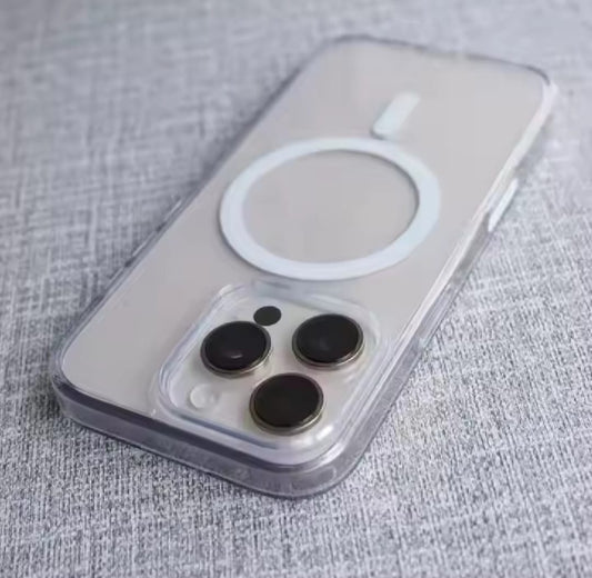 Magsafe Cover For Iphone 11, 12, 13, 14 15 & 16 series Transparent Bumper Jelly Cover