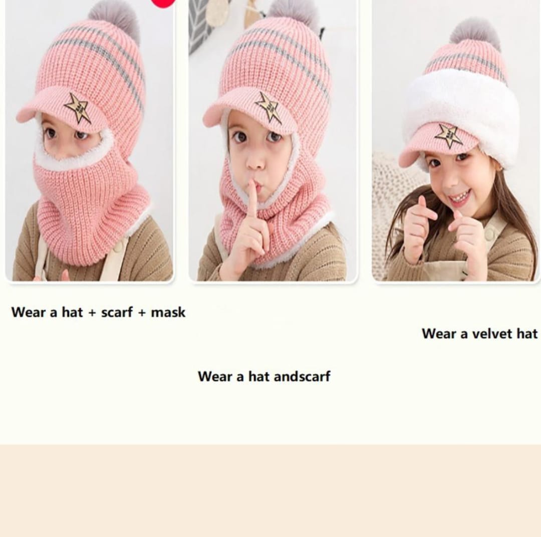 Thickening Face Warm Cycling Protection Fashion Cowl Children's Hat