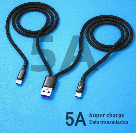 1.2m 2-in-1 Data Cable Type C Micro Fast Charging Cable Y Splitter 5A Fast Charging Cable