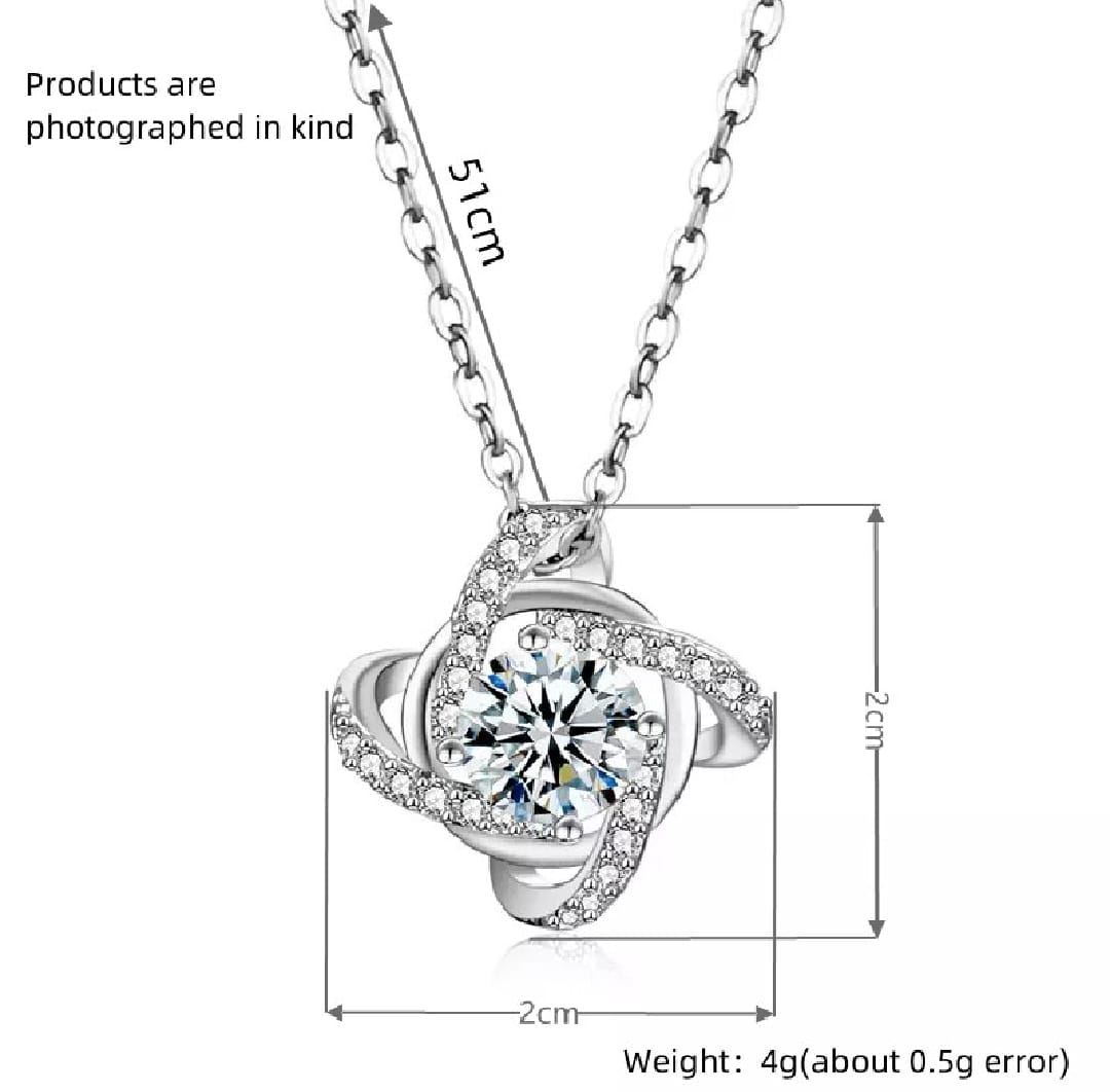 1pcs Steel Color Necklace Ladies Cold Wind Four Leaf Clover With Diamonds Brass Pendant Jewelry