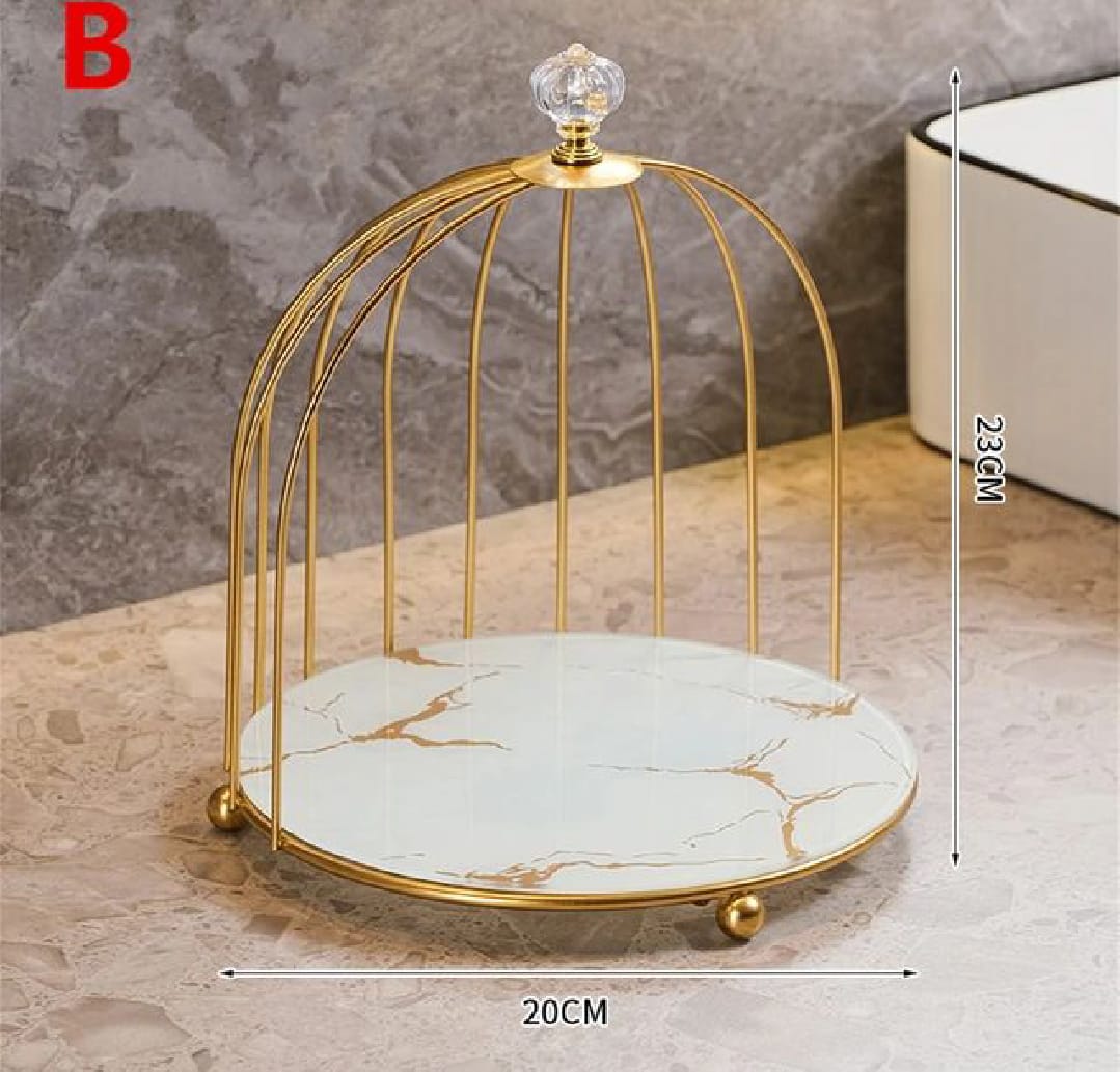 Nordic Style Bird cage Makeup Organizer Cosmetics Storage Rack