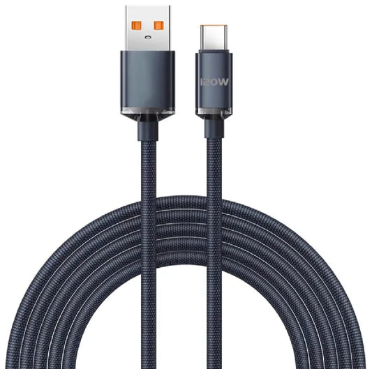 120W USB to Type C Cable Fast Charging Cord Quick Charge Phone Cables For Samsung Xiaomi Huawei Realme