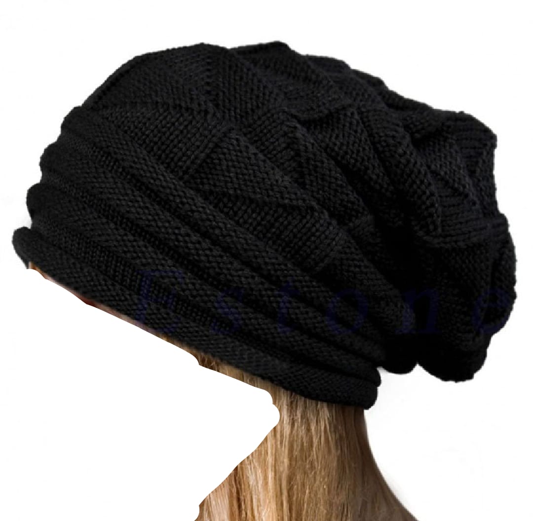 Winter Hat Long Size Knitted Cap High Quality Casual Beanies For Men & Women Solid Bonnet Cap