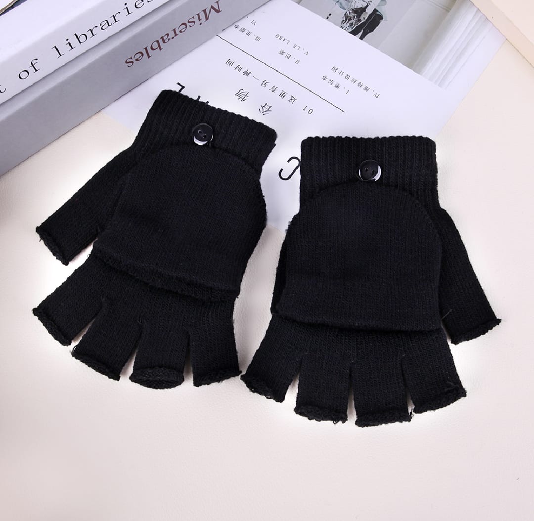 Women Men Winter Knitted Wool Thicken Warm Gloves
