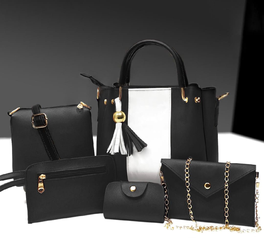 Elegant design Hand bags for girls pack of 5 piece set with long strap