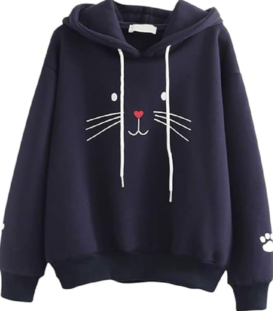 Pack of 1 Cute Cat Pullover Hoodie for Girls