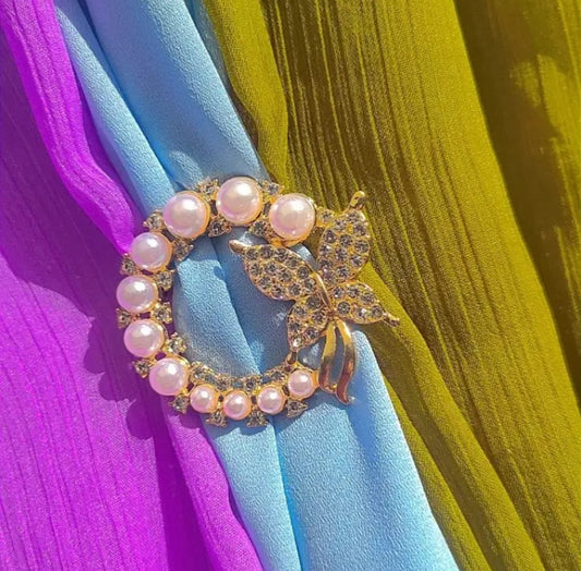 Classic Pearls Butterfly Pins Brooches For Women Girls Elegant Trendy Butterfly Brooch Pin Fashion Jewelry Gifts