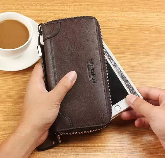 Soft Synthetic Leather Weixier Long Mobile and Money Wallet for Men