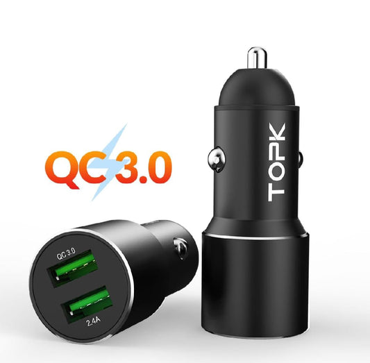 Dual USB Car Charge Quick Charge 3.0 Fast Charger Phone Charger Adapter in car