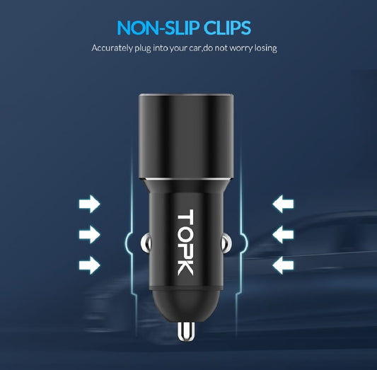 Dual USB Car Charge Quick Charge 3.0 Fast Charger Phone Charger Adapter in car