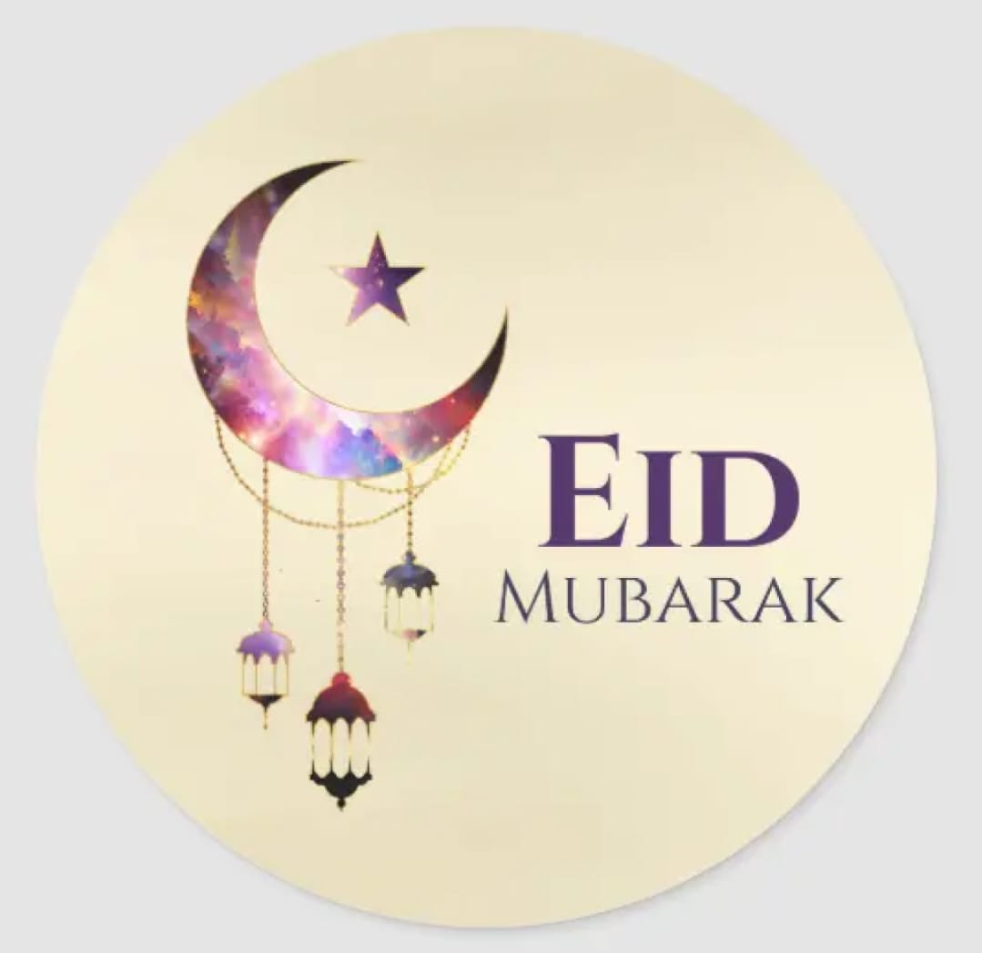 50 Pcs Eid Mubarak Stickers