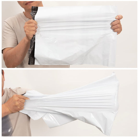 50 pcs Ecommerce Shipping Courier Flyer Bag with Pocket all sizes Tear Resistant Water Proof Durable Strong Self Seal Adhesive Strip Highly Reliable Economical Packaging Material