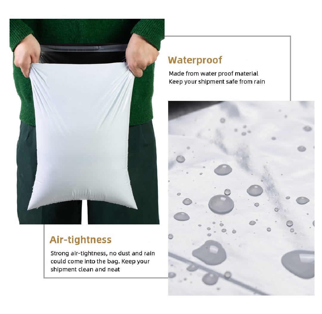 50 pcs Ecommerce Shipping Courier Flyer Bag with Pocket all sizes Tear Resistant Water Proof Durable Strong Self Seal Adhesive Strip Highly Reliable Economical Packaging Material