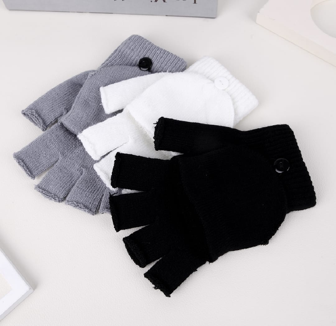 Women Men Winter Knitted Wool Thicken Warm Gloves