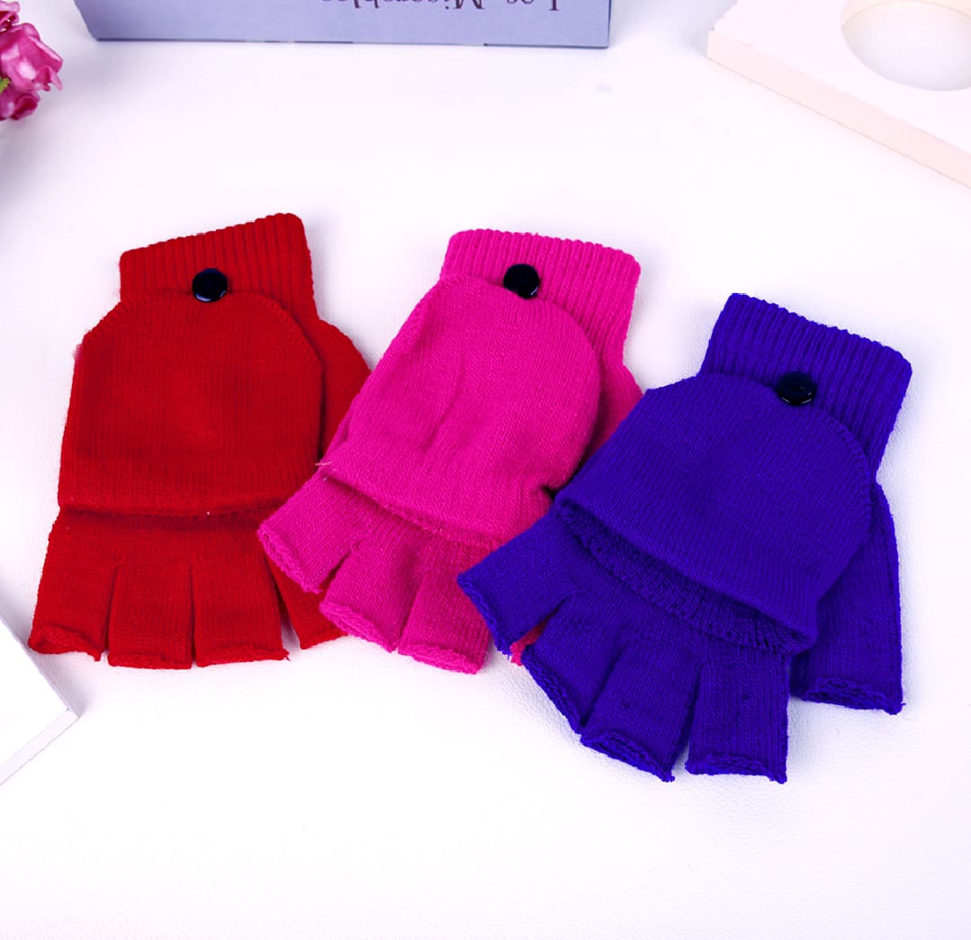 Women Men Winter Knitted Wool Thicken Warm Gloves