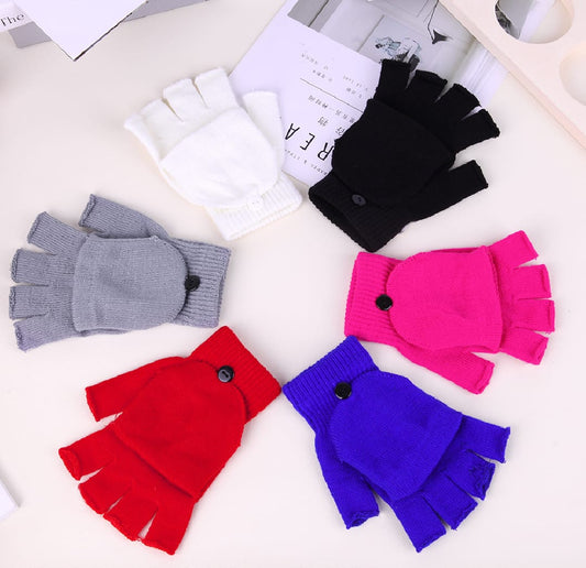 Women Men Winter Knitted Wool Thicken Warm Gloves