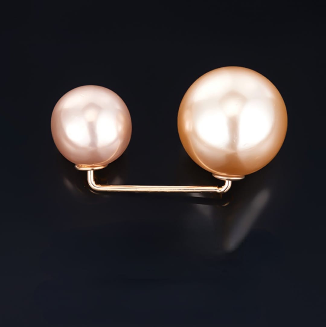 Fashion Versatile Women Girls Tighten Waist Pin Double Imitation Pearl Brooches Sweater Cardigan Fixed Brooch Clothing Accessories