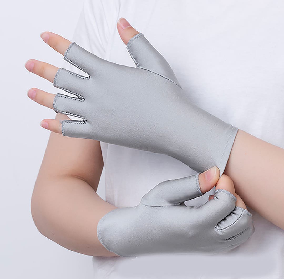 Summer Ice Silk Half Fingers Breathable Thin Gloves for men & women