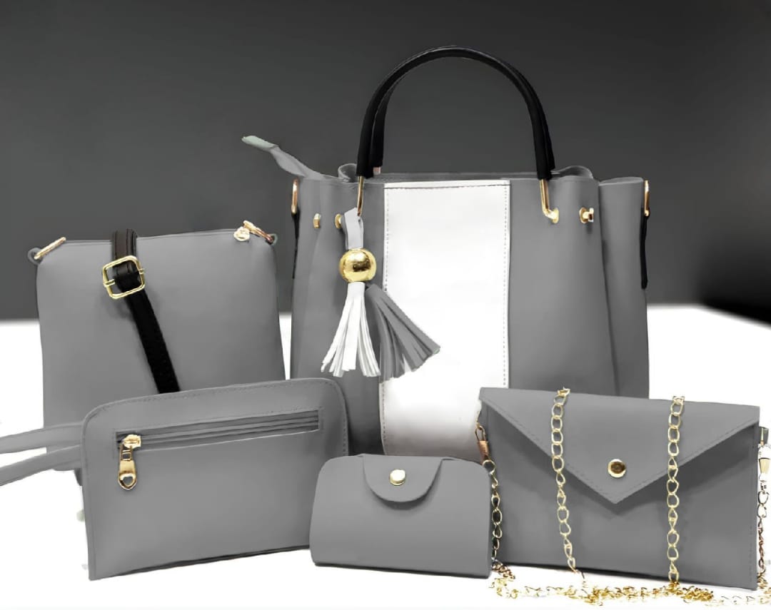 Elegant design Hand bags for girls pack of 5 piece set with long strap