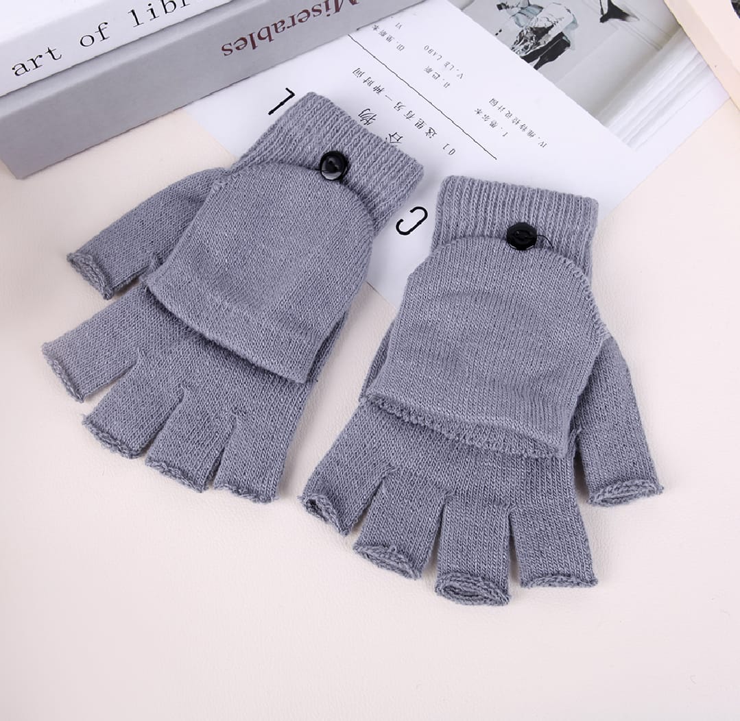 Women Men Winter Knitted Wool Thicken Warm Gloves