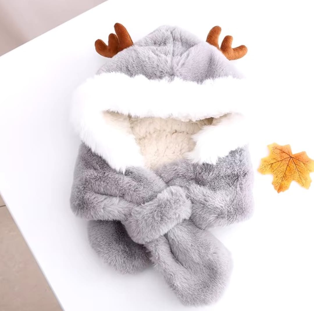 Baby Winter Warm Hat Scarf Girls Boys Winter Hat Earflap Hoodie Scarf Children Winter Thicken Ear Hat for Infant Baby Accessory