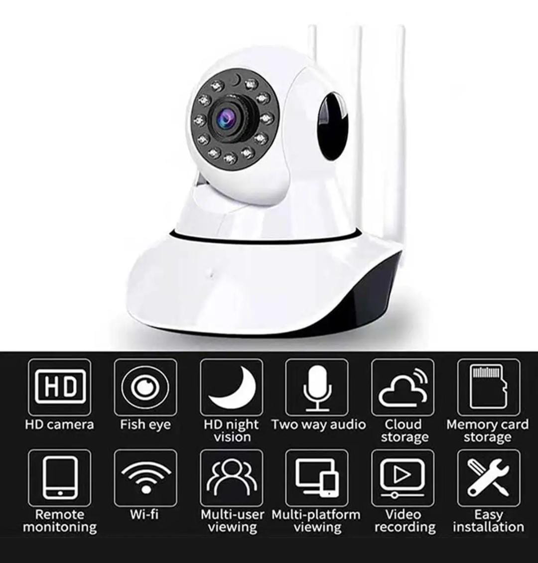 Hightech Wireless WIFI CCTV IP 1MP Camera 720P view PTZ With Triple Antenna v380