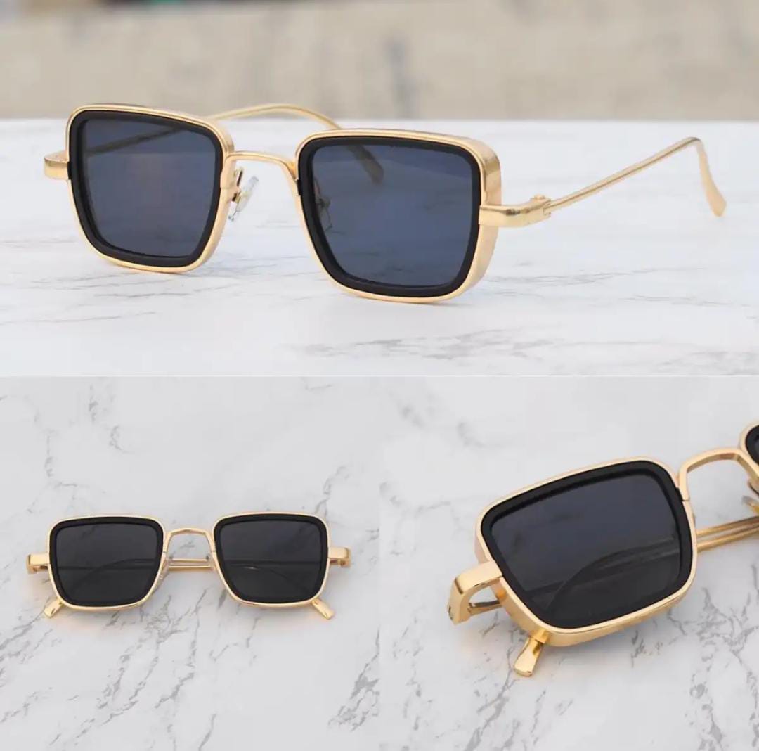 Original Metal Frame Sunglasses for Men Square Retro Cool Sun Shades Steampunk Style Sunglasses