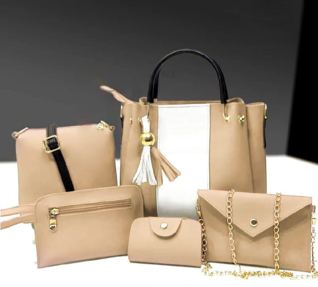 Elegant design Hand bags for girls pack of 5 piece set with long strap