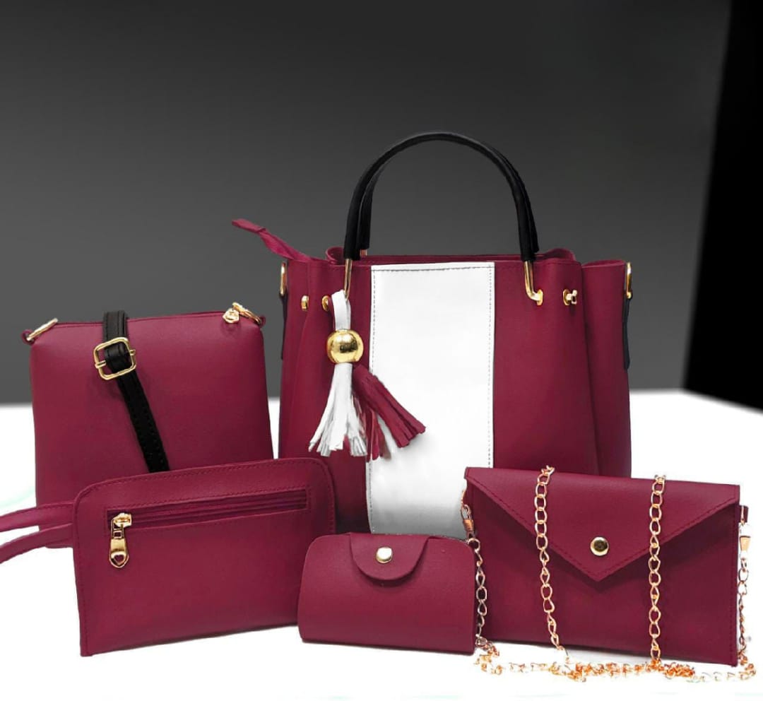 Elegant design Hand bags for girls pack of 5 piece set with long strap