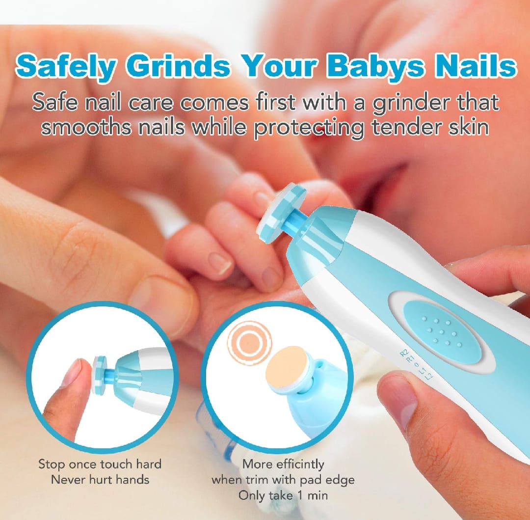 Baby Nail Trimmer with 6 Grinding Heads and LED Light for Babies and Newborns