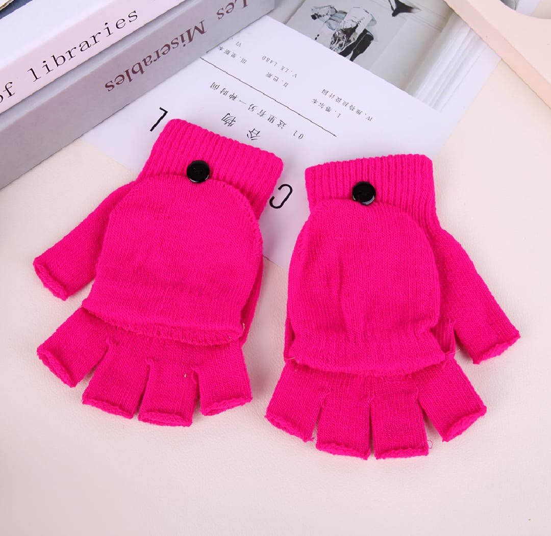 Women Men Winter Knitted Wool Thicken Warm Gloves