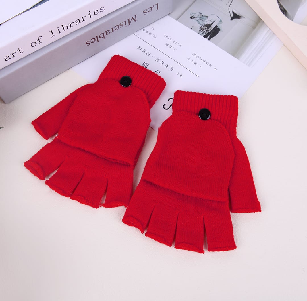 Women Men Winter Knitted Wool Thicken Warm Gloves