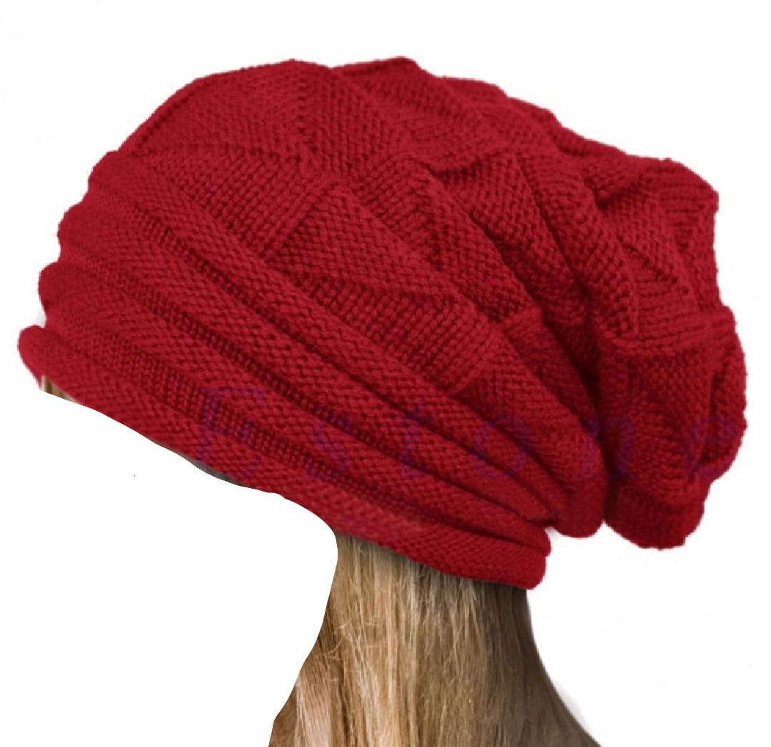 Winter Hat Long Size Knitted Cap High Quality Casual Beanies For Men & Women Solid Bonnet Cap