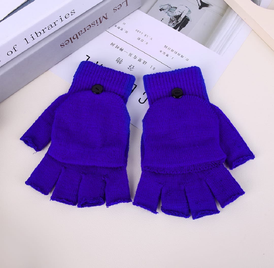 Women Men Winter Knitted Wool Thicken Warm Gloves