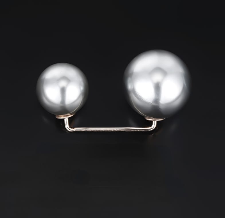 Fashion Versatile Women Girls Tighten Waist Pin Double Imitation Pearl Brooches Sweater Cardigan Fixed Brooch Clothing Accessories