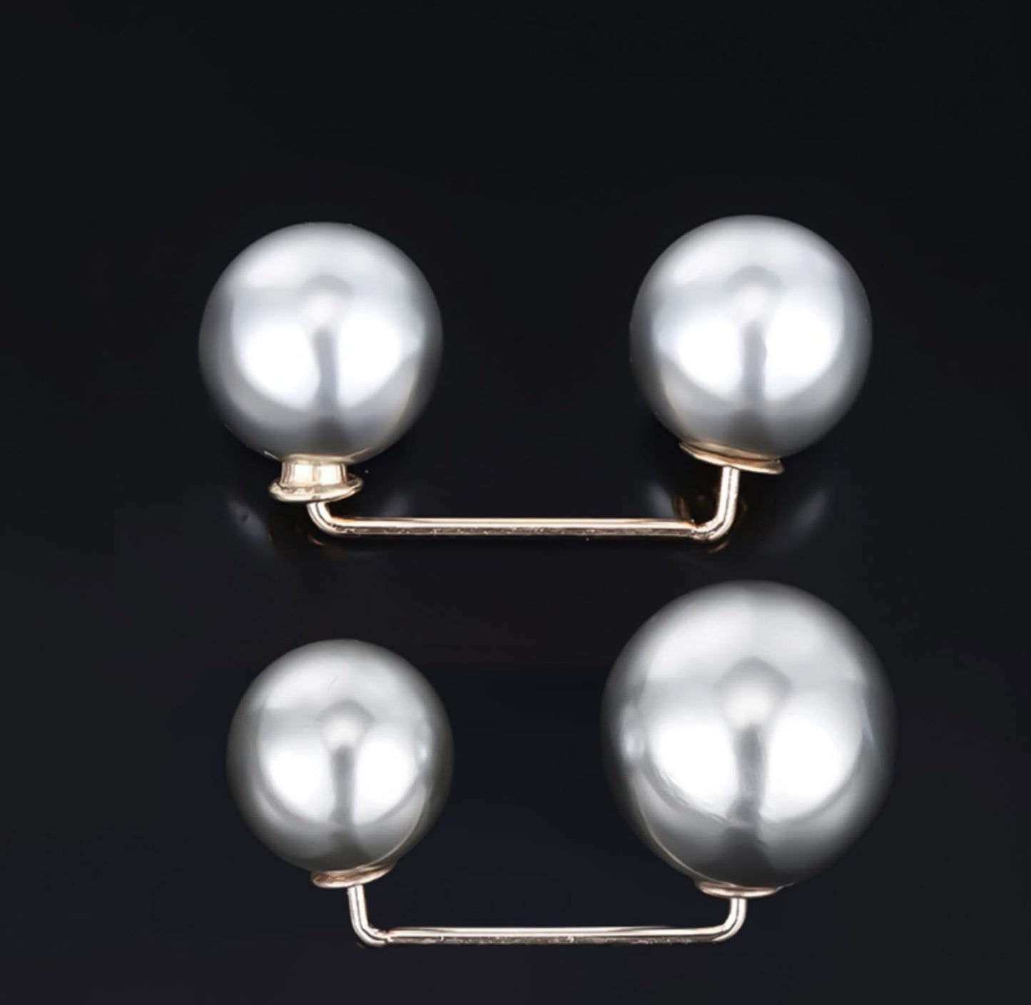 Fashion Versatile Women Girls Tighten Waist Pin Double Imitation Pearl Brooches Sweater Cardigan Fixed Brooch Clothing Accessories