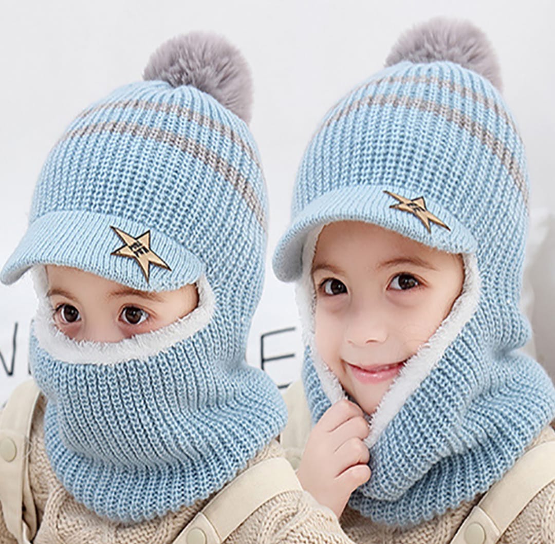 Thickening Face Warm Cycling Protection Fashion Cowl Children's Hat