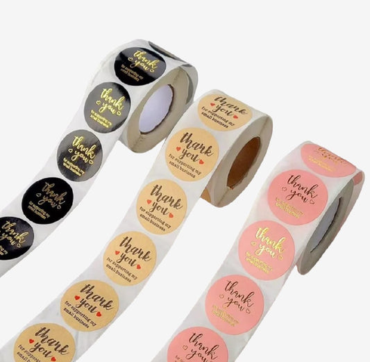 100 Pcs, 200 Pcs & 300 Pcs of 3 Types Thank You For Supporting My Small Business Sticker for Packing Decoration