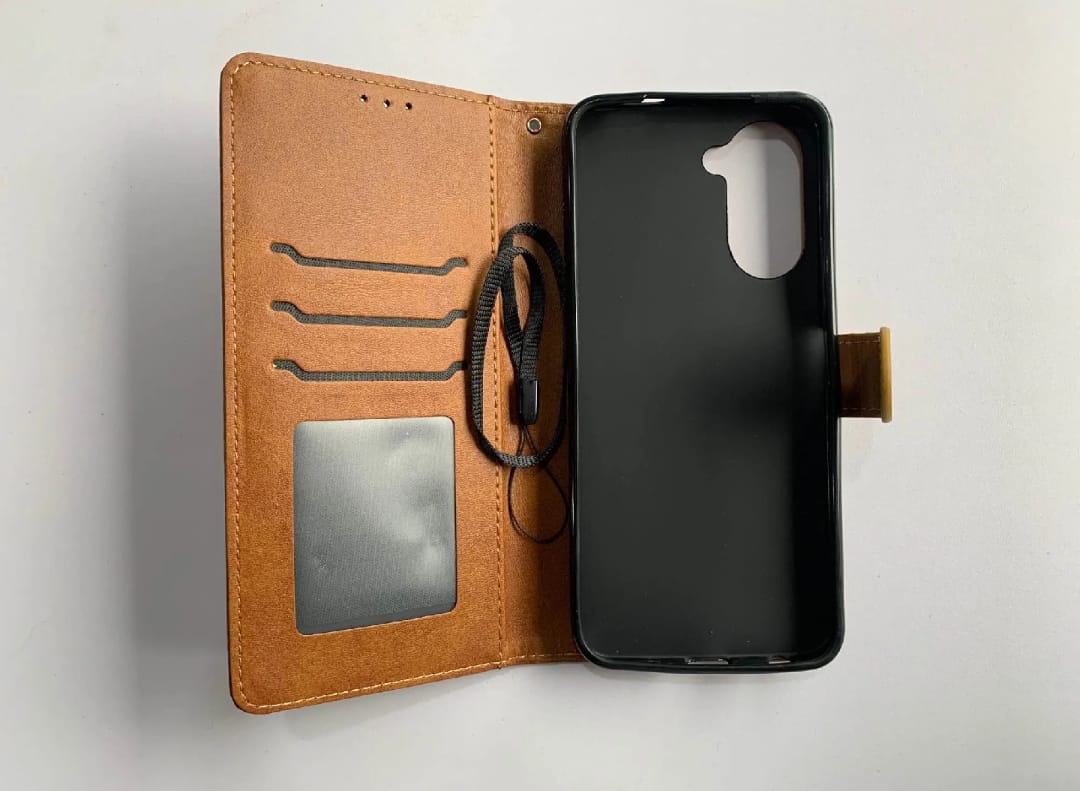 Book Cover for Vivo Y18/ Vivo Y03 PU Leather Flip Case/ Wallet Case/ Book Cover with Cards and Cash slots