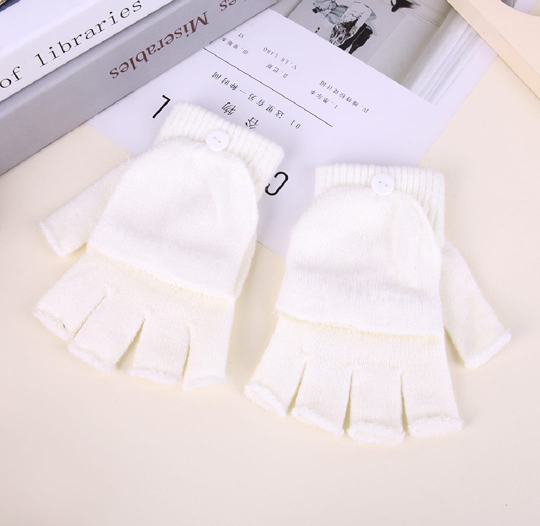 Women Men Winter Knitted Wool Thicken Warm Gloves