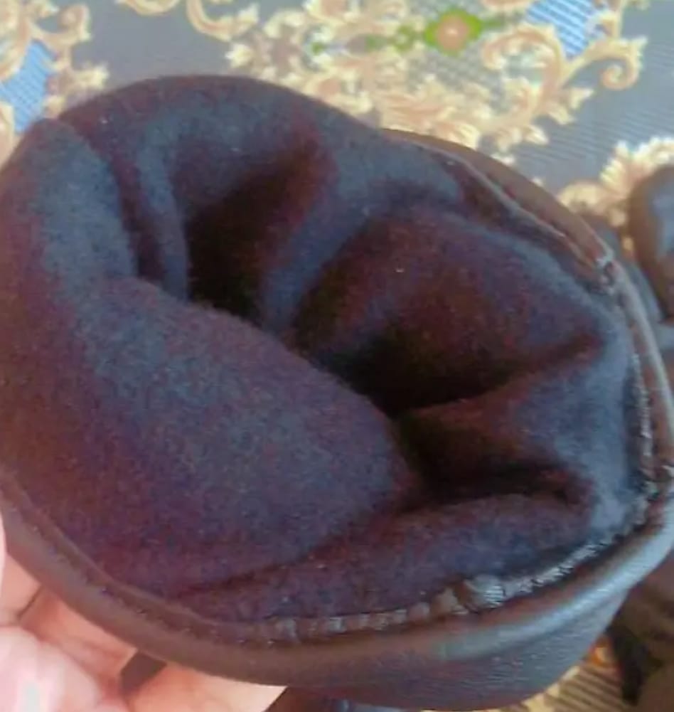 Winter Leather Black Warm Gloves for outing