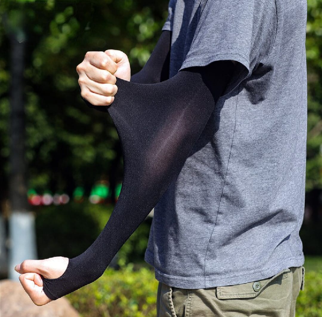 1 Pair Thumb Hole Arm Sleeves for Girls boys Women & Islamic Hijab Wearers UV Protection & Moisture Wicking Perfect for Cycling Running Golf & Outdoor Sports
