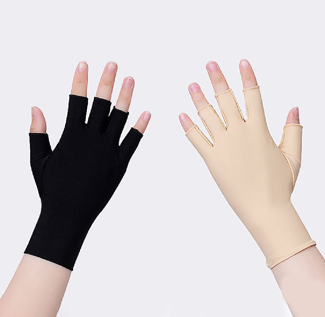 Summer Ice Silk Half Fingers Breathable Thin Gloves for men & women