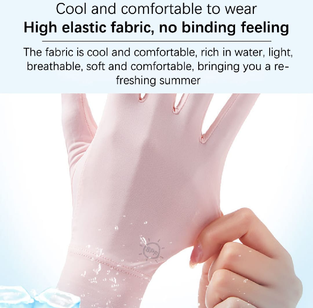 Outdoor Men & Women Cycling Driving Sunscreen Thin Sun Protection Ice Silk Anti-UV Gloves