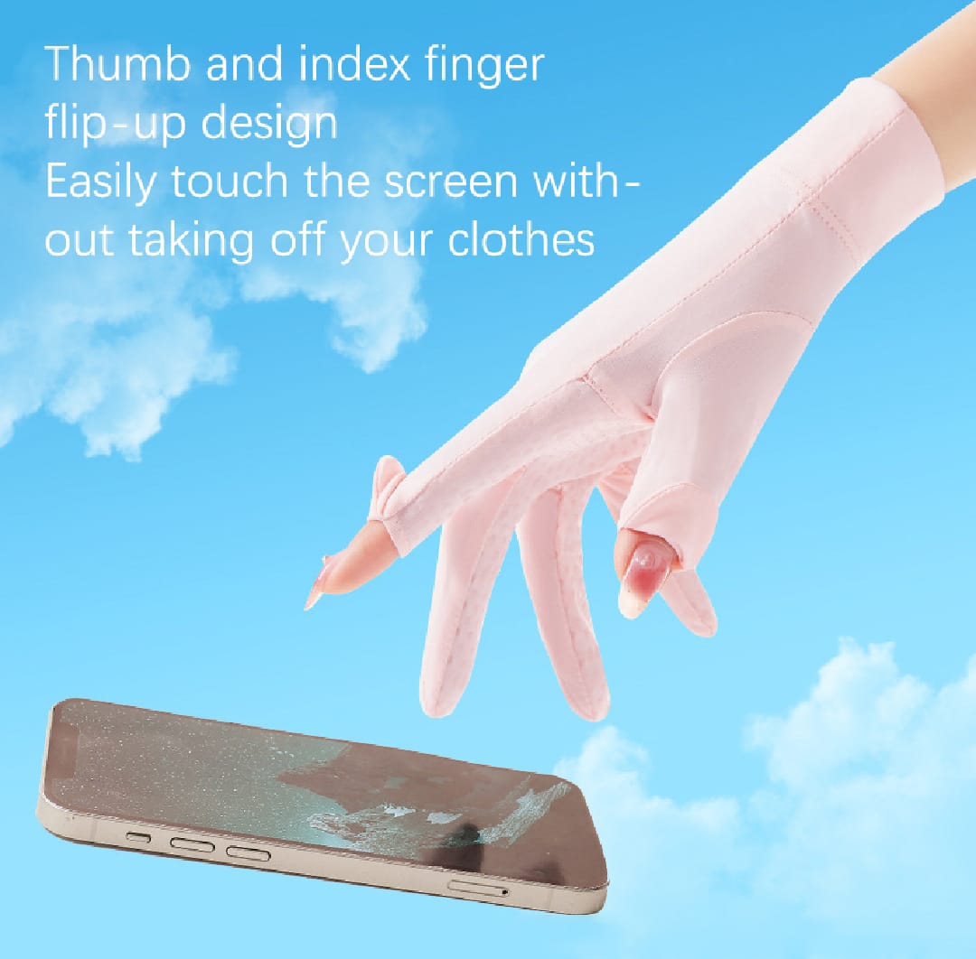 Outdoor Men & Women Cycling Driving Sunscreen Thin Sun Protection Ice Silk Anti-UV Gloves