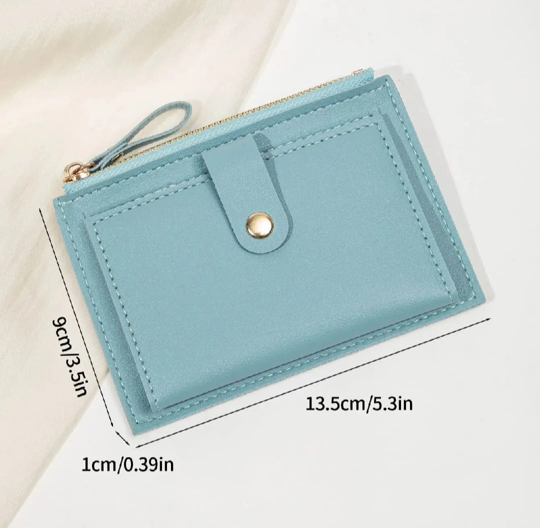 Minimalist and fashionable women's short card bag, ultra-thin mini PU leather zero wallet, women's credit card holder wallet
