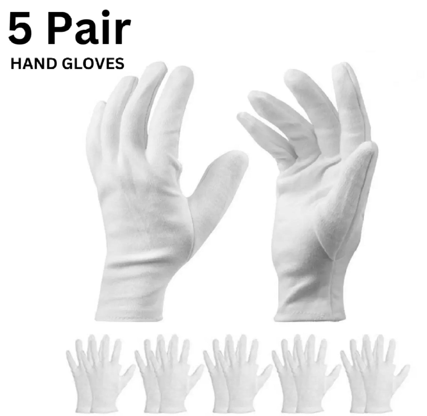 White Cotton Summer Hand Gloves for Men & Women